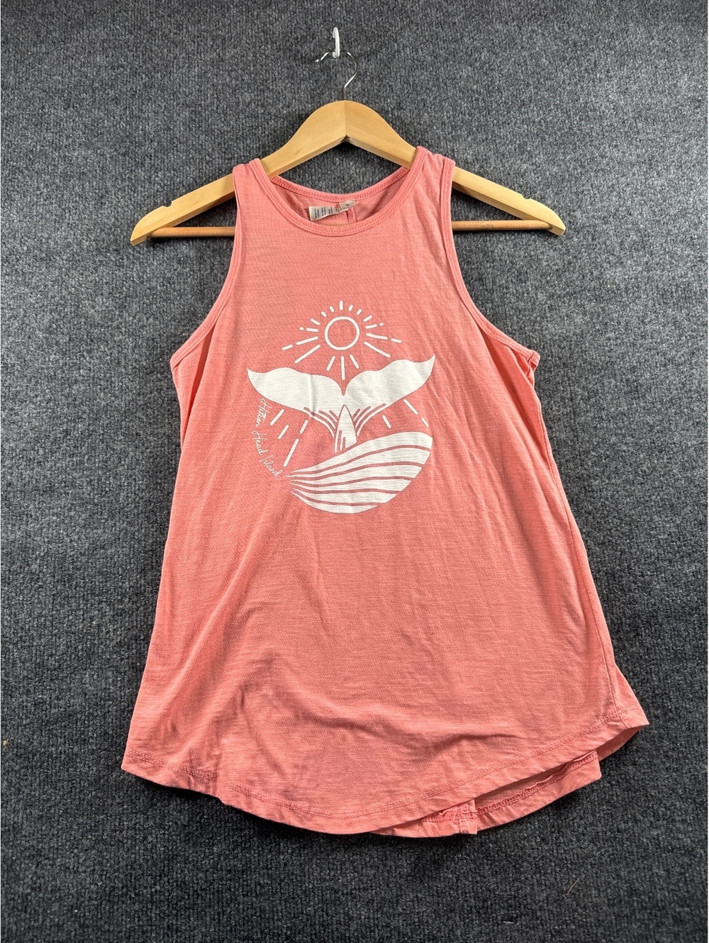 U.S. Apparel Women's S Coral Whale Sun Graphic Sleeveless Tank Top Beach Coastal